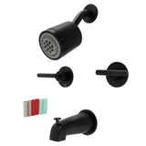 Kaiser KBX8140CKL Two-Handle 4-Hole Wall Mount Tub and Shower Faucet, Matte Black