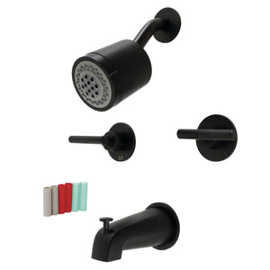 Kaiser KBX8140CKL Two-Handle 4-Hole Wall Mount Tub and Shower Faucet, Matte Black