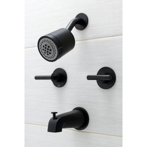 Manhattan KBX8140CML Two-Handle 4-Hole Wall Mount Tub and Shower Faucet, Matte Black