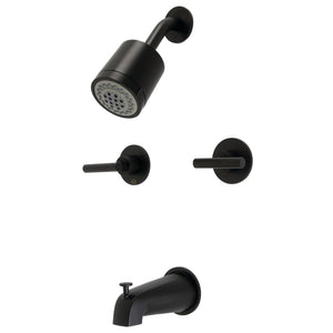 Manhattan KBX8140CML Two-Handle 4-Hole Wall Mount Tub and Shower Faucet, Matte Black