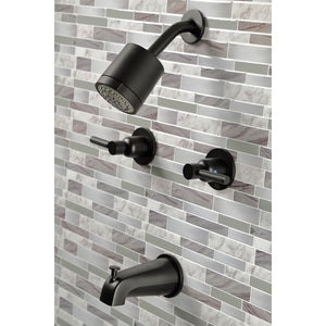 Kaiser KBX8140DKL Two-Handle 4-Hole Wall Mount Tub and Shower Faucet, Matte Black