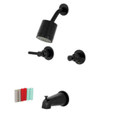 Kaiser KBX8140DKL Two-Handle 4-Hole Wall Mount Tub and Shower Faucet, Matte Black