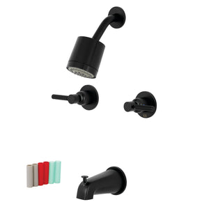 Kaiser KBX8140DKL Two-Handle 4-Hole Wall Mount Tub and Shower Faucet, Matte Black