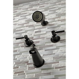 Concord KBX8140DL Two-Handle 4-Hole Wall Mount Tub and Shower Faucet, Matte Black