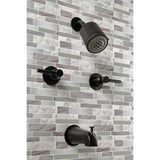 Concord KBX8140DL Two-Handle 4-Hole Wall Mount Tub and Shower Faucet, Matte Black