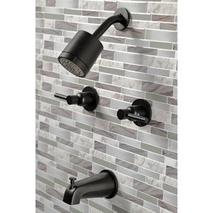 Concord KBX8140DL Two-Handle 4-Hole Wall Mount Tub and Shower Faucet, Matte Black