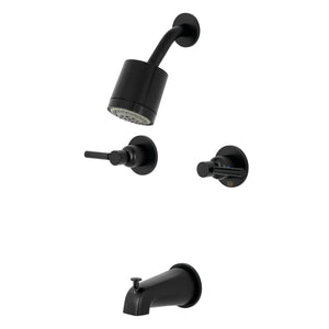 Concord KBX8140DL Two-Handle 4-Hole Wall Mount Tub and Shower Faucet, Matte Black