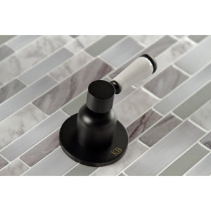 Paris KBX8140DPL Two-Handle 4-Hole Wall Mount Tub and Shower Faucet, Matte Black