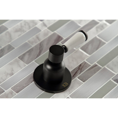 Paris KBX8140DPL Two-Handle 4-Hole Wall Mount Tub and Shower Faucet, Matte Black