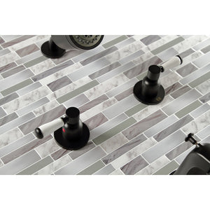 Paris KBX8140DPL Two-Handle 4-Hole Wall Mount Tub and Shower Faucet, Matte Black