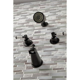 Paris KBX8140DPL Two-Handle 4-Hole Wall Mount Tub and Shower Faucet, Matte Black