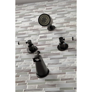 Paris KBX8140DPL Two-Handle 4-Hole Wall Mount Tub and Shower Faucet, Matte Black