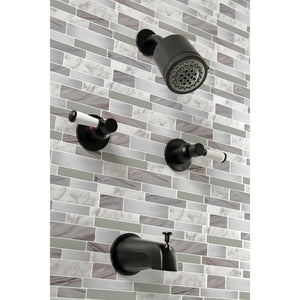 Paris KBX8140DPL Two-Handle 4-Hole Wall Mount Tub and Shower Faucet, Matte Black
