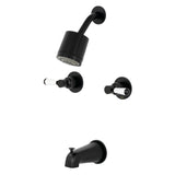 Paris KBX8140DPL Two-Handle 4-Hole Wall Mount Tub and Shower Faucet, Matte Black