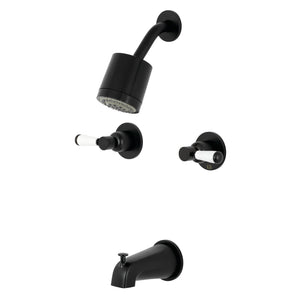 Paris KBX8140DPL Two-Handle 4-Hole Wall Mount Tub and Shower Faucet, Matte Black