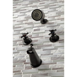 Concord KBX8140DX Two-Handle 4-Hole Wall Mount Tub and Shower Faucet, Matte Black