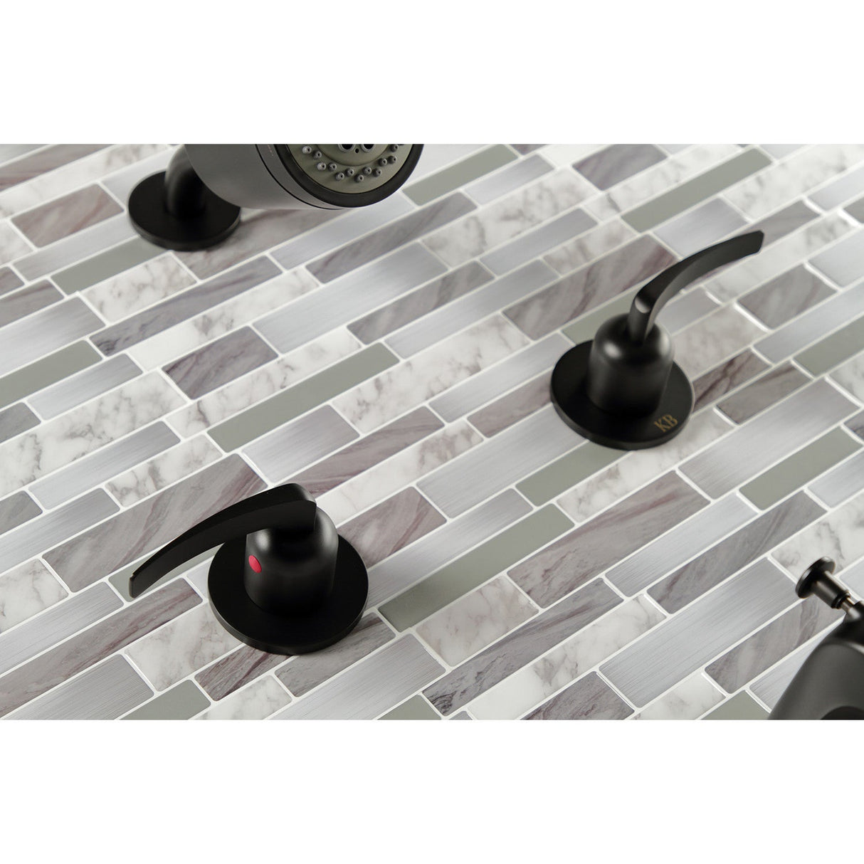 Centurion KBX8140EFL Two-Handle 4-Hole Wall Mount Tub and Shower Faucet, Matte Black