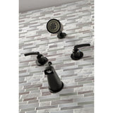 Centurion KBX8140EFL Two-Handle 4-Hole Wall Mount Tub and Shower Faucet, Matte Black