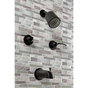 Centurion KBX8140EFL Two-Handle 4-Hole Wall Mount Tub and Shower Faucet, Matte Black