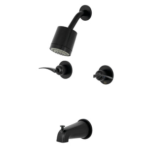 Centurion KBX8140EFL Two-Handle 4-Hole Wall Mount Tub and Shower Faucet, Matte Black