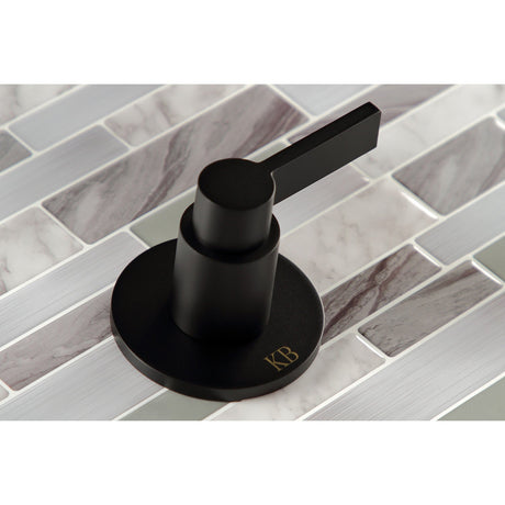 NuvoFusion KBX8140NDL Two-Handle 4-Hole Wall Mount Tub and Shower Faucet, Matte Black