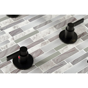 NuvoFusion KBX8140NDL Two-Handle 4-Hole Wall Mount Tub and Shower Faucet, Matte Black