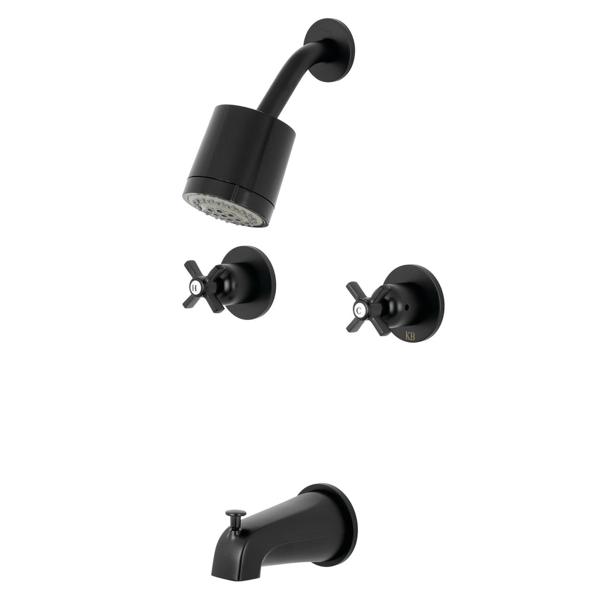 Millennium KBX8140ZX Two-Handle 4-Hole Wall Mount Tub and Shower Faucet, Matte Black