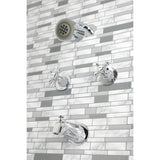 Metropolitan KBX8141BX Two-Handle 4-Hole Wall Mount Tub and Shower Faucet, Polished Chrome