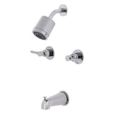 Concord KBX8141DL Two-Handle 4-Hole Wall Mount Tub and Shower Faucet, Polished Chrome