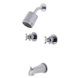 Concord KBX8141DX Two-Handle 4-Hole Wall Mount Tub and Shower Faucet, Polished Chrome