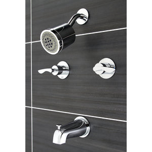 Serena KBX8141SVL Two-Handle 4-Hole Wall Mount Tub and Shower Faucet, Polished Chrome