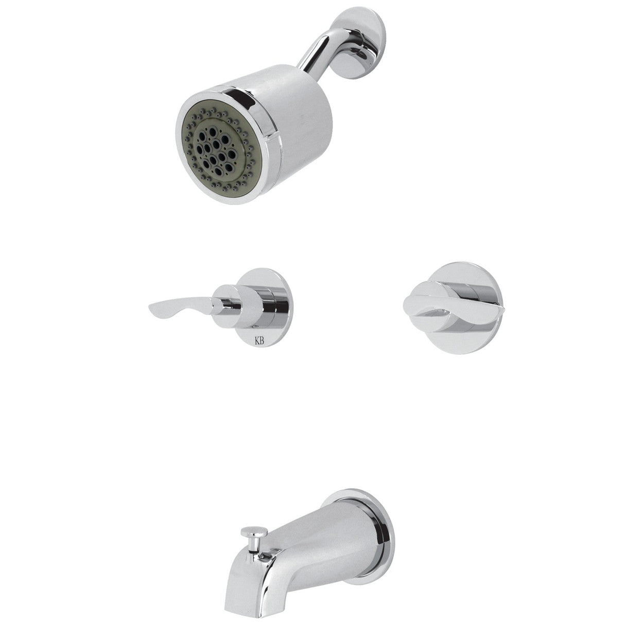 Serena KBX8141SVL Two-Handle 4-Hole Wall Mount Tub and Shower Faucet, Polished Chrome
