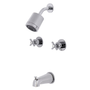 Millennium KBX8141ZX Two-Handle 4-Hole Wall Mount Tub and Shower Faucet, Polished Chrome