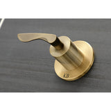Serena KBX8143SVL Two-Handle 4-Hole Wall Mount Tub and Shower Faucet, Antique Brass