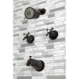 Metropolitan KBX8145BX Two-Handle 4-Hole Wall Mount Tub and Shower Faucet, Oil Rubbed Bronze