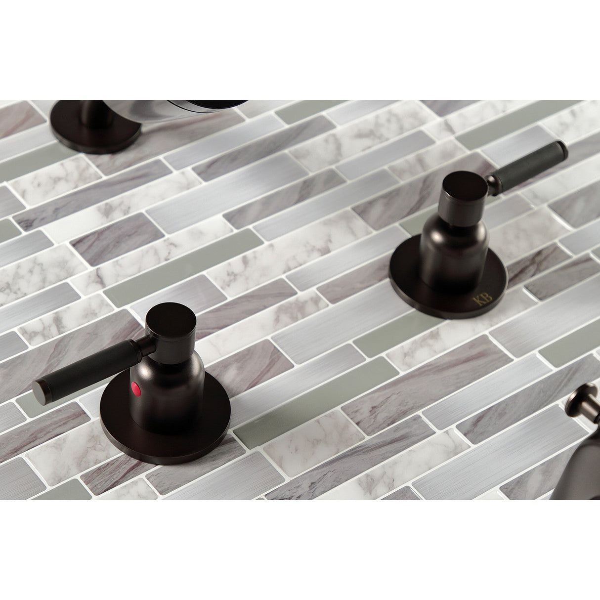 Kaiser KBX8145DKL Two-Handle 4-Hole Wall Mount Tub and Shower Faucet, Oil Rubbed Bronze