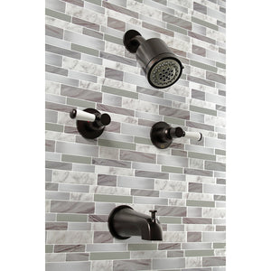 Paris KBX8145DPL Two-Handle 4-Hole Wall Mount Tub and Shower Faucet, Oil Rubbed Bronze