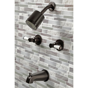 Paris KBX8145DPL Two-Handle 4-Hole Wall Mount Tub and Shower Faucet, Oil Rubbed Bronze
