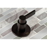NuvoFusion KBX8145NDL Two-Handle 4-Hole Wall Mount Tub and Shower Faucet, Oil Rubbed Bronze