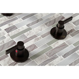 NuvoFusion KBX8145NDL Two-Handle 4-Hole Wall Mount Tub and Shower Faucet, Oil Rubbed Bronze