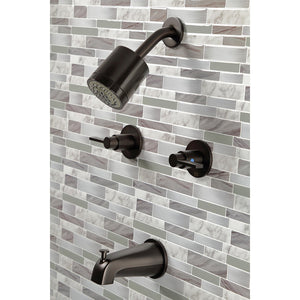 NuvoFusion KBX8145NDL Two-Handle 4-Hole Wall Mount Tub and Shower Faucet, Oil Rubbed Bronze