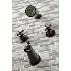 Millennium KBX8145ZX Two-Handle 4-Hole Wall Mount Tub and Shower Faucet, Oil Rubbed Bronze