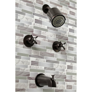 Millennium KBX8145ZX Two-Handle 4-Hole Wall Mount Tub and Shower Faucet, Oil Rubbed Bronze