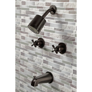 Millennium KBX8145ZX Two-Handle 4-Hole Wall Mount Tub and Shower Faucet, Oil Rubbed Bronze