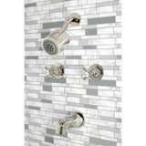 Metropolitan KBX8146BX Two-Handle 4-Hole Wall Mount Tub and Shower Faucet, Polished Nickel