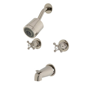 Metropolitan KBX8146BX Two-Handle 4-Hole Wall Mount Tub and Shower Faucet, Polished Nickel