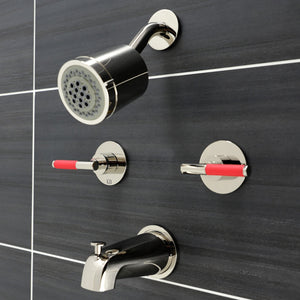 Kaiser KBX8146CKL Two-Handle 4-Hole Wall Mount Tub and Shower Faucet, Polished Nickel