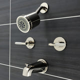 Kaiser KBX8146CKL Two-Handle 4-Hole Wall Mount Tub and Shower Faucet, Polished Nickel
