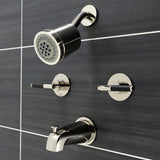 Kaiser KBX8146CKL Two-Handle 4-Hole Wall Mount Tub and Shower Faucet, Polished Nickel