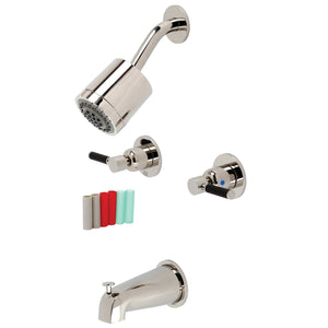 Kaiser KBX8146DKL Two-Handle 4-Hole Wall Mount Tub and Shower Faucet, Polished Nickel